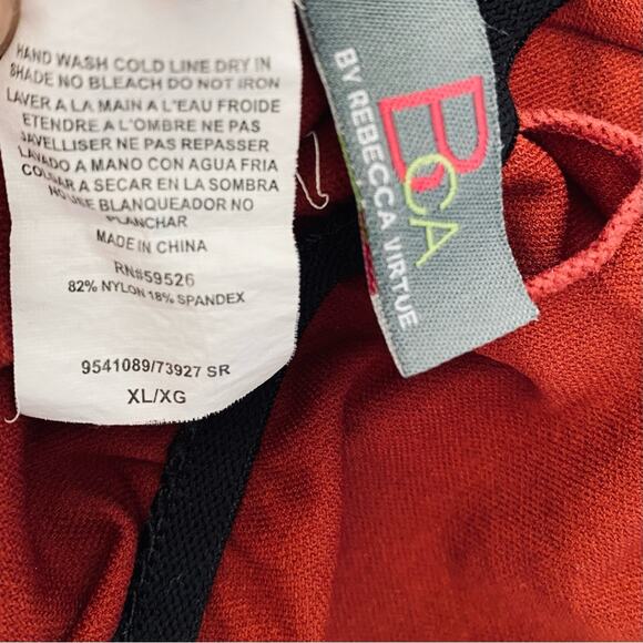 Becca Virtue Love Letter Knotted Cut Out Low Back One Piece Swimsuit XL Maroon - Picture 8 of 8